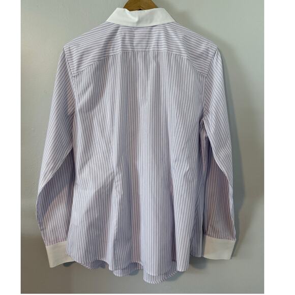 BROOKS BROTHERS light pink blue white striped banker's contract collar shirt - Picture 7 of 7